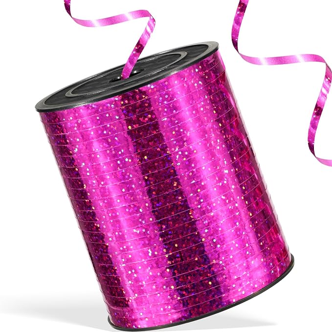 600 Yards Shiny Hot Pink Curling Ribbon 1/5‘’ Hot Pink Balloon String by Unknown