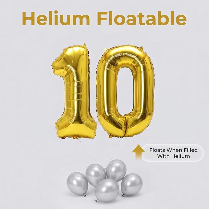 Number 10 Balloon Foil Mylar Balloons - Image 7