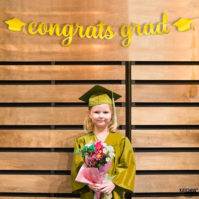 KatchOn Shiny Congrats Grad Banner 10 Feet, Graduation Banner - Image 7