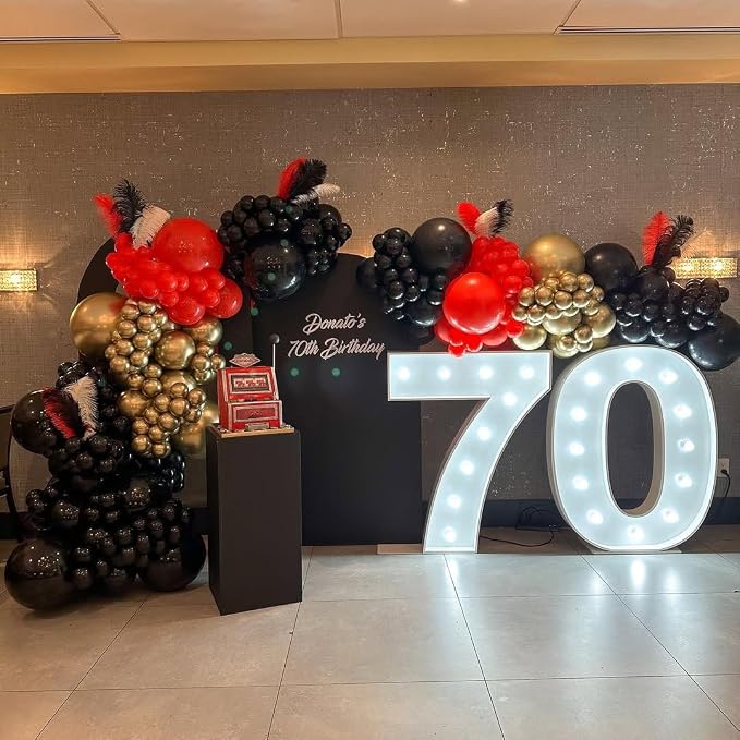 153Pcs Red and Black Gold Balloons Garland Arch Kit - Image 5
