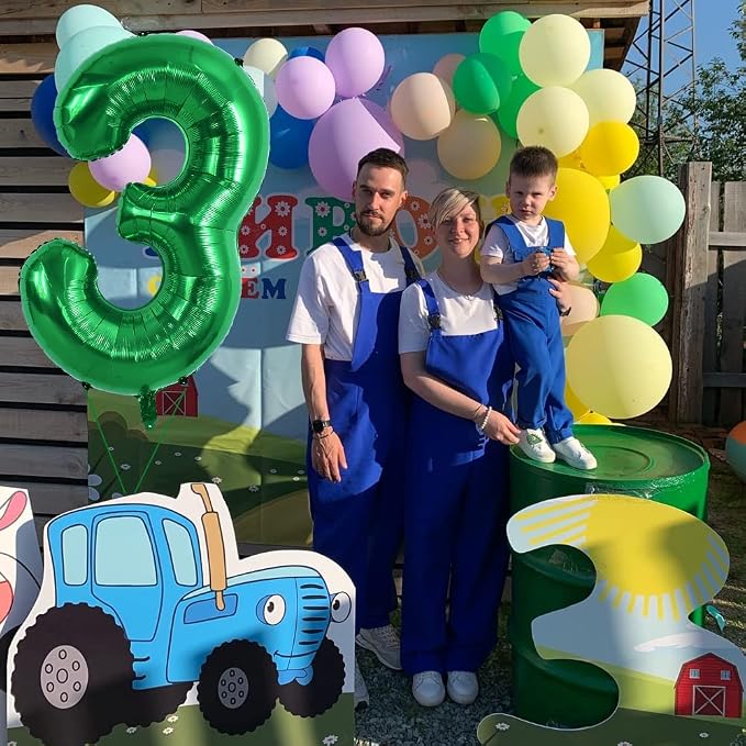 TONIFUL 40 Inch Dark Green Number 3 Balloons Large Foil 3rd Birthday Decor | - Image 3
