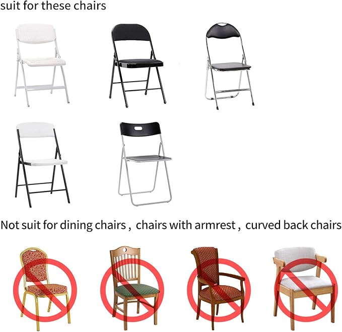 Peomeise Stretch Spandex Folding Chair Cover for Wedding Party Dining Banquet Event (White,50pcs)