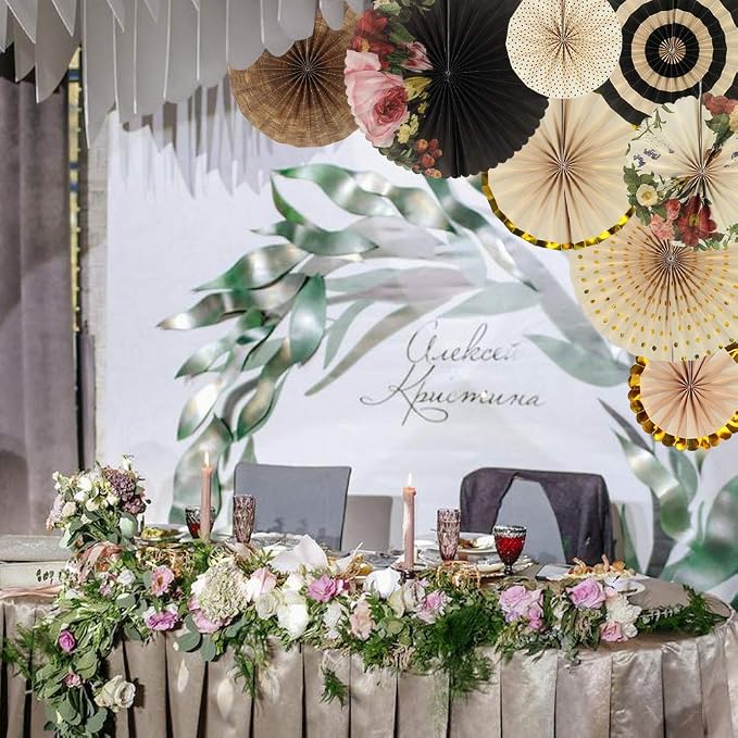 Party Hanging Paper Fans Decoration Set - Image 5