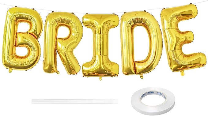 BRIDE Balloons Bachelorette, 40 Inch Foil Mylar, Helium-fillable, by BBPOOL
