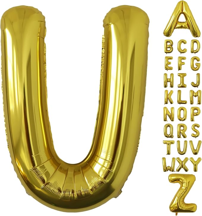 Letter Balloons Gold Party Balloon by United-UnicornsParty