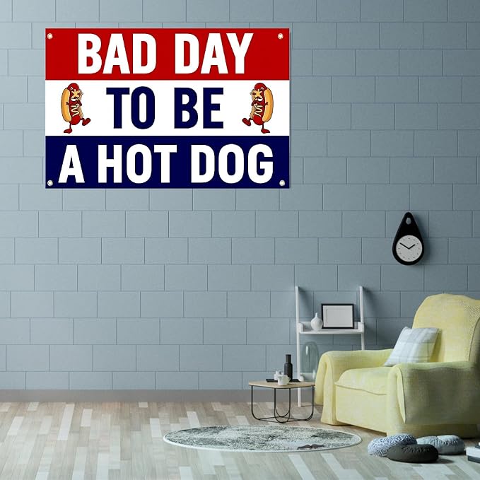 Novelty Flag, Bad Day to Be a Hot Dog Banner | funny flag, durable polyestr - Image 3