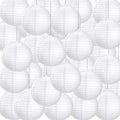 Treela 30 Pack White Chinese Japanese Paper Lanterns Decorative Hanging Round by Treela