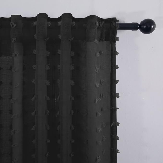 KOUFALL Black Curtains 45 Inch Length - Image 6