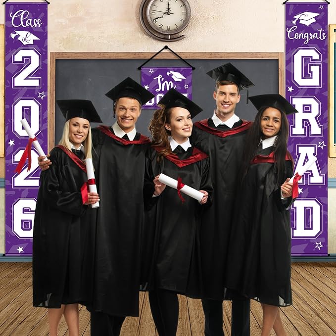 Moukeren 3 Pieces 2026 Graduation Party Decorations Graduation Porch Sign Class - Image 7