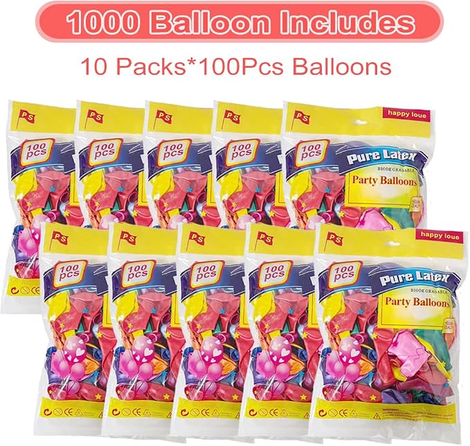 1000 Pcs Balloons Assorted Color, 10 Inch - Image 3