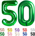 50 Balloons Number for 50th Birthday Decorations Women Men, Dark Green | 40In by Mluchee