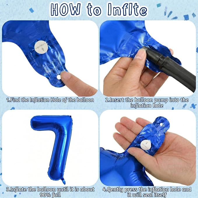 Navy Blue Number 17 Balloon 40 Inch, Shiny Foil Numeral - Image 5