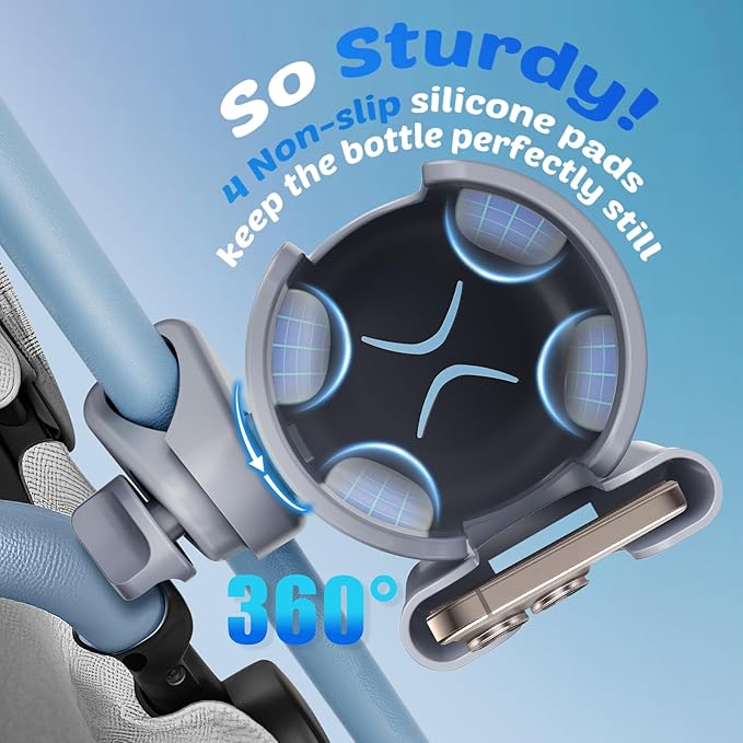 Walker Cup Holder with Phone Holder, Stroller Wheelchair Bike Accessories | - Image 4