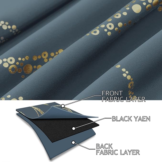 Yakamok Stone Blue Blackout Curtains - Image 4