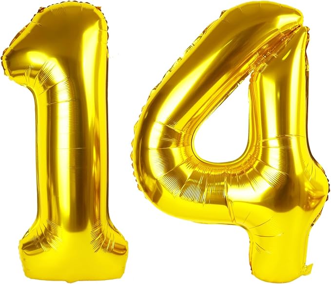 Numbers 13 Balloon 40Inch Gold Balloons by Argthjy