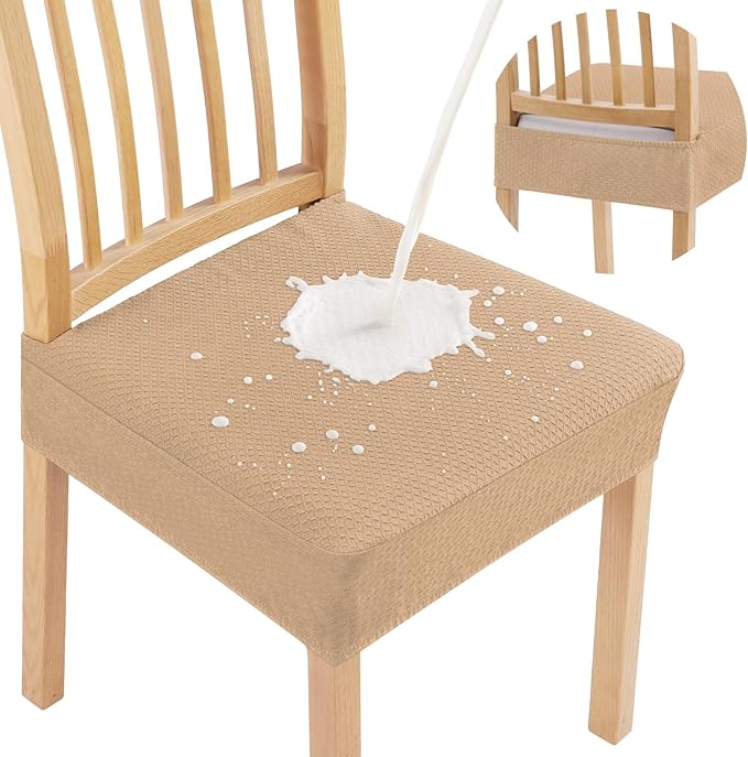 Smiry Waterproof Seat Covers for Dining Room Chairs, No Rear Covers | Stretch by Smiry