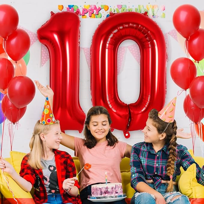 Red Number 17 Balloons, 40 Inch Big Large Foil Number Balloons, Jumbo Giant - Image 6