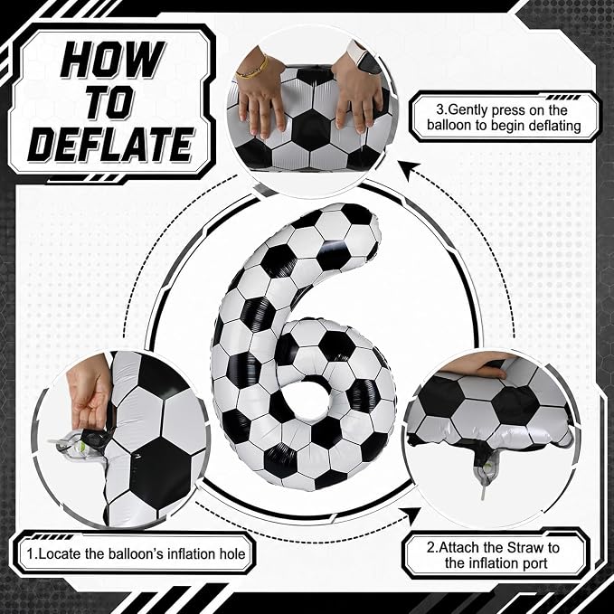 Big Soccer 6 Balloons, 6th Birthday Decorations - Image 9