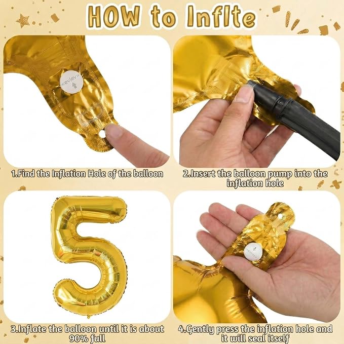 Gold Number 15 Balloon 40 Inch, Shiny Foil Decor - Image 5