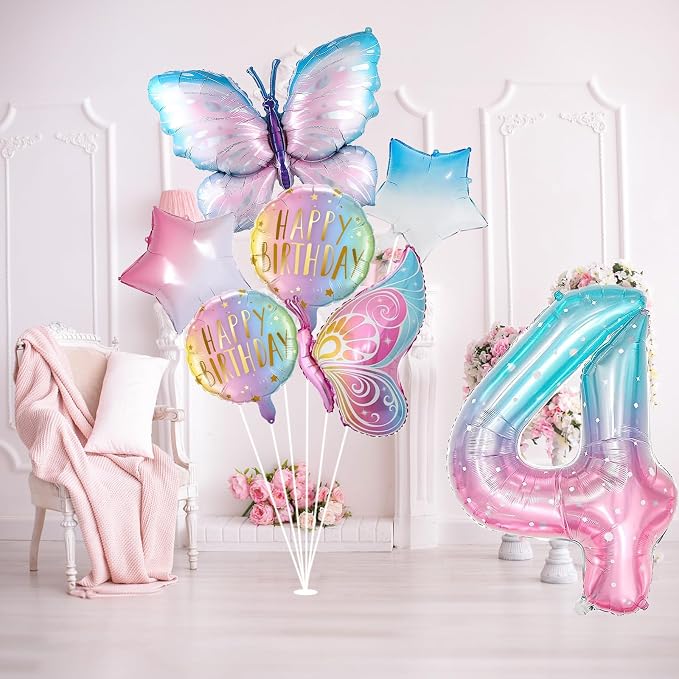 Butterfly Balloons 4th Birthday Decorations - Image 4