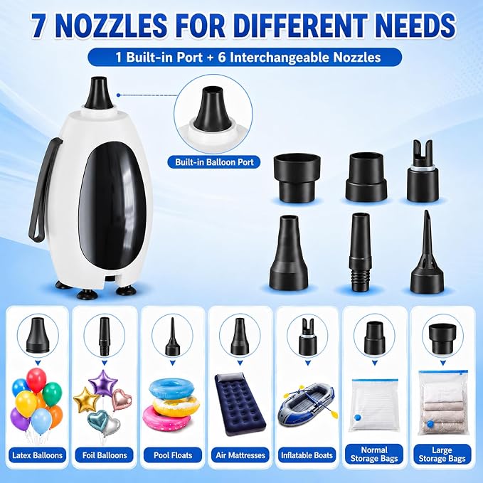 Balloon Pump Electric, Portable Balloon Inflator Air Pump Balloons Blower - Image 6