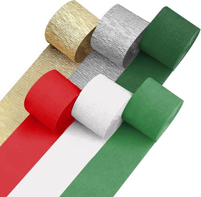 6 Christmas Streamers, 591ft Pack of Crepe Paper Party Decorations | Each roll by CaptainD%C3%A9cor