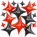 Black Red Star Balloons, 26 Inch and 10 Inch Red Stars Shaped Balloon by BIAPIAN