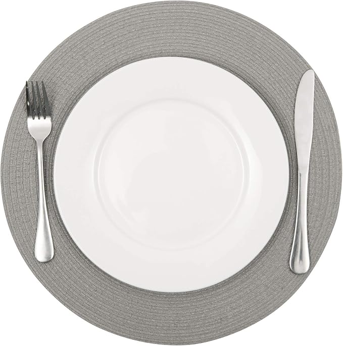 SHACOS Round Braided Placemats Set of 8 Washable Fabric Heat Resistant 15 inch - Image 3