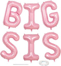 40 Inch Pastel Pink BIG SIS Letter Balloons, Pearl Pink BIG SIS Balloon Letters by Lingqiang