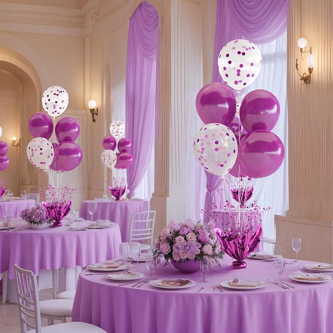 6 Set Purple Christmas Table Balloons Centerpiece - Image 3