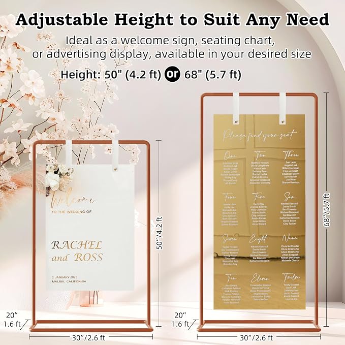 Wedding Sign Holder, Adjustable Welcome to Our Wedding Sign Stand W/Design - Image 2