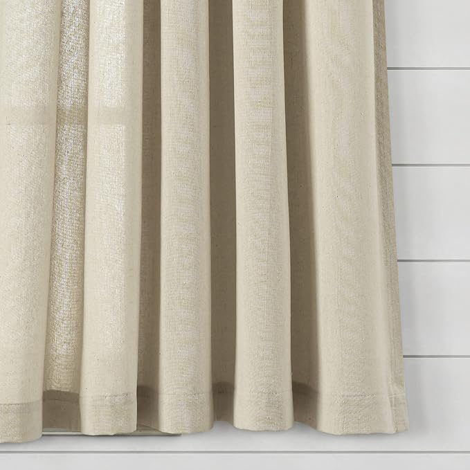 Lush Decor Boho Pom Pom Tassel Linen Textured Window Curtain Panel, Single 52" - Image 4