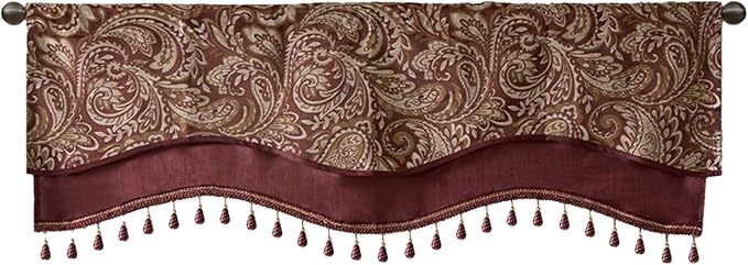 Madison Park Faux Silk Paisley Jacquard, Rod Pocket Curtain - Image 9