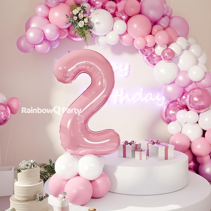 RainbowQ Pink 2 Balloon Number 40 Inch 0-40 Foil Large Balloons | Big Mylar 2 - Image 6