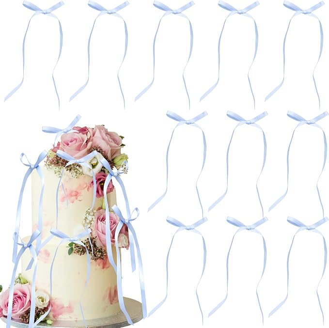 Ephlyn 30Pcs Bow Cupcake Toppers Valentine's Bowknot Ribbons Coquette Bow High by Ephlyn