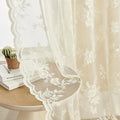 SEEKRIGHT Lace Curtains 84 Inches Long 2 Panels Victorian Floral Sheer Curtains by SEEKRIGHTHomeDecor