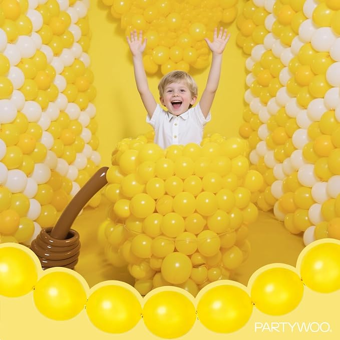 PartyWoo Yellow Linking Balloons 100pcs 6 Inch Yellow Link Balloons | - Image 8