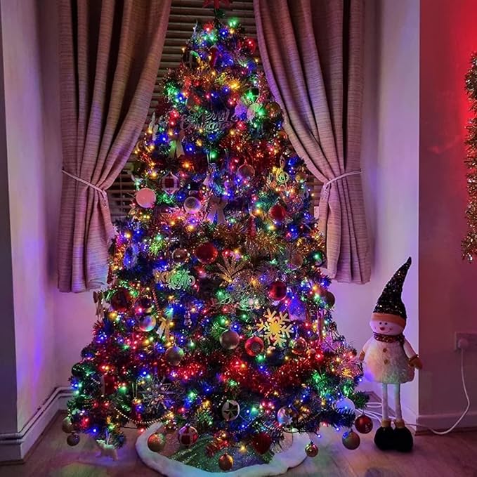 YEGUO 165ft 500 LED Christmas Lights Outdoor Waterproof, Clear Wire String Lights Indoor Plug in, 8 Modes Twinkle Tree Light Multicolor