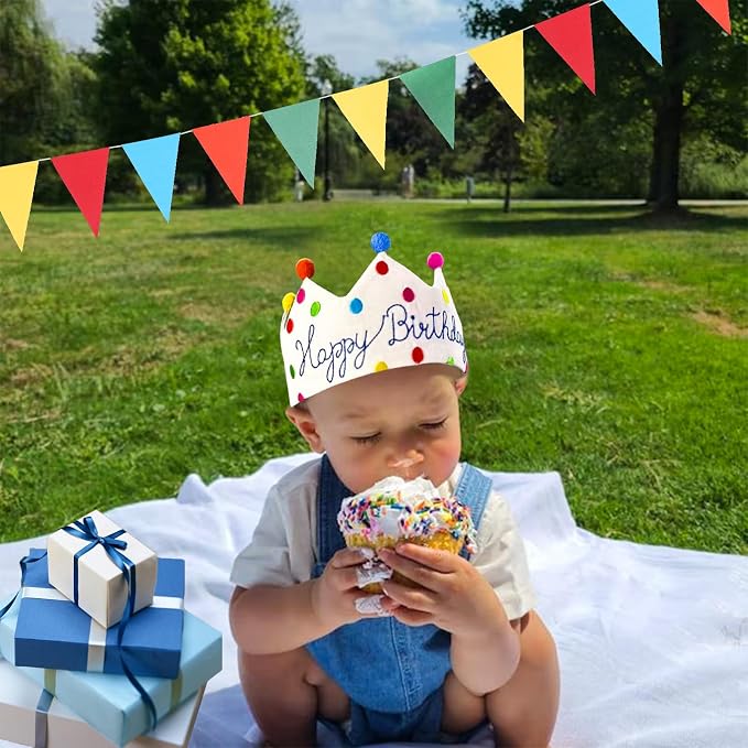 Personalized Hand Embroidered Birthday Hats Unique Happy Birthday Crowns Cute - Image 2