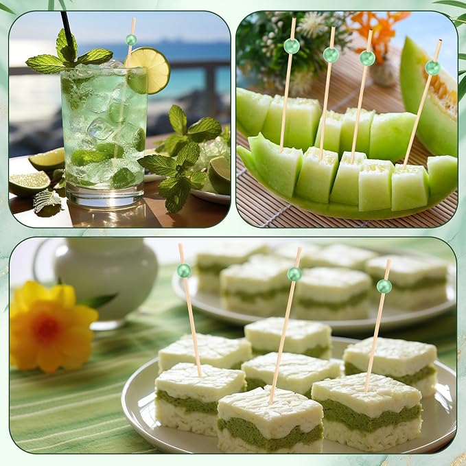 Reallnaive 300 Pcs Cocktail Pick Pearl Fancy Toothpick - Image 6