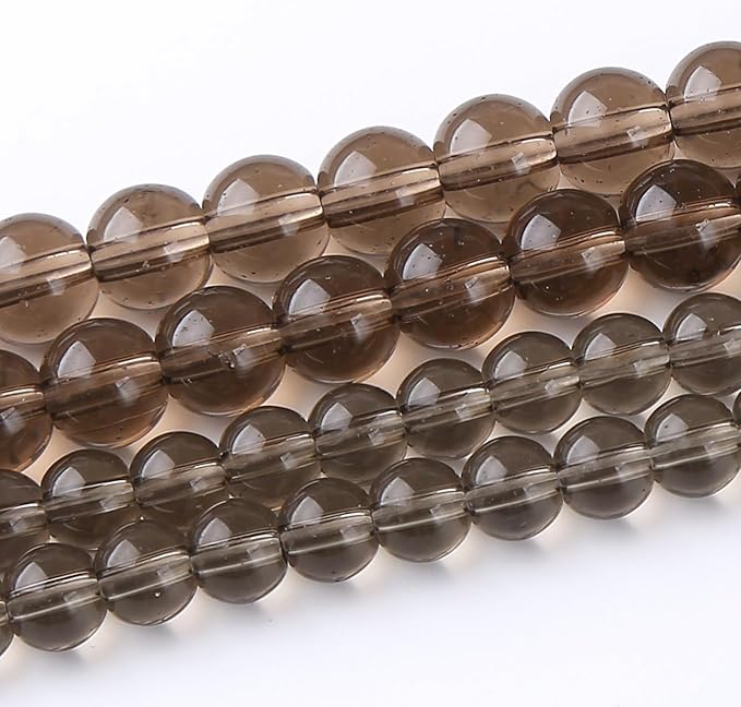 Tawny Glass Stone Beads Gemstone Round Crystal Energy Jade Beads Stone Beads for Jewelry Making DIY Bracelet Necklace Jewelry Making 1 Strand 15.5inch 50PCS 8MM