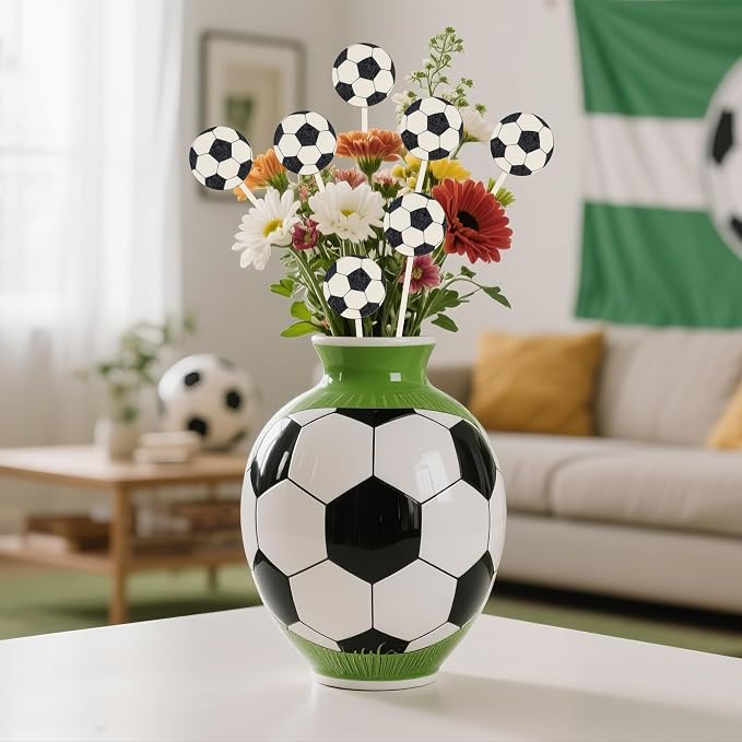 TICIAGA Soccer Wooden Floral Picks - Image 4