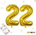 40 Inch Gold 22 Balloons Number, 22nd Birthday Party Decorations | Large Self by Smlpuame