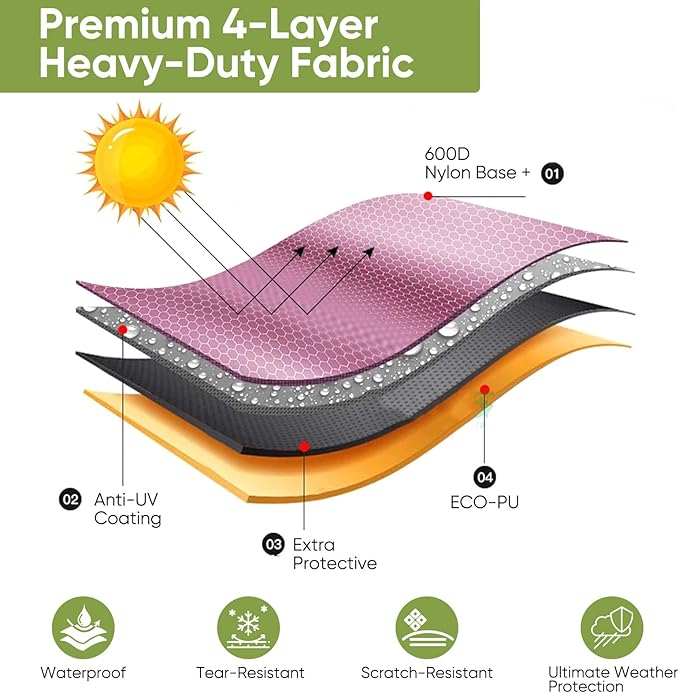 Golf Bag Rain Cover Hood Waterproof 1680D Nylon Dustproof Universal Fit with Adjustable Rain Cape for Stand/Cart Bags, All Black or US Flag Style