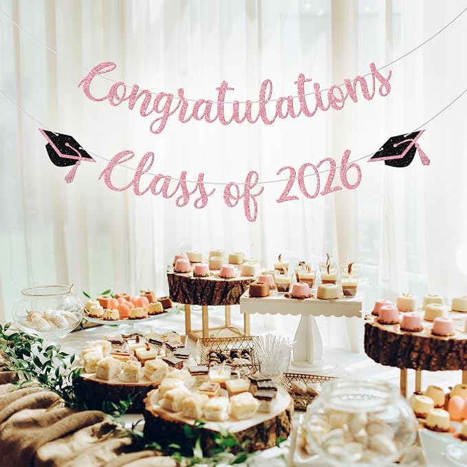 Congratulations Class of 2026 Banner, Congrats Grad Party Decor, 2026 - Image 2