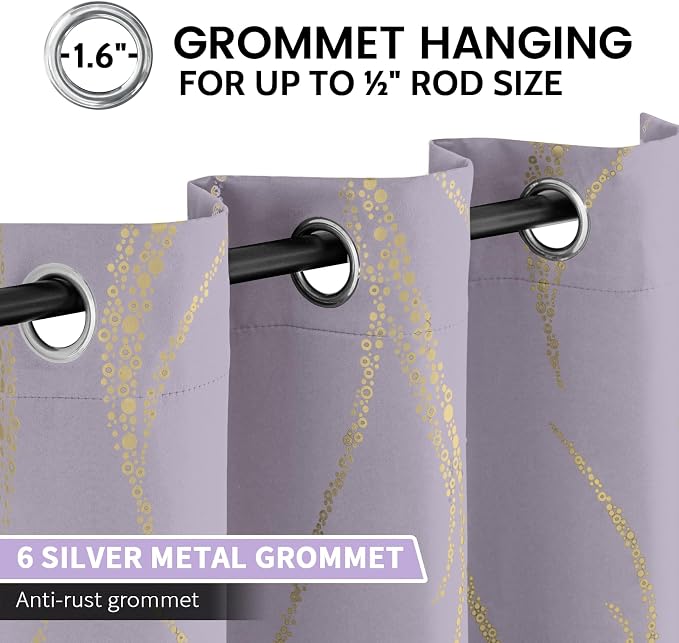 Yakamok Lilac Light Blocking Curtains - Image 3