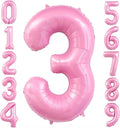 Pastel Pink 3 Balloon, Light Pink 3 Balloons Number, 40 Inch Helium Foil Mylar by BBPOOL