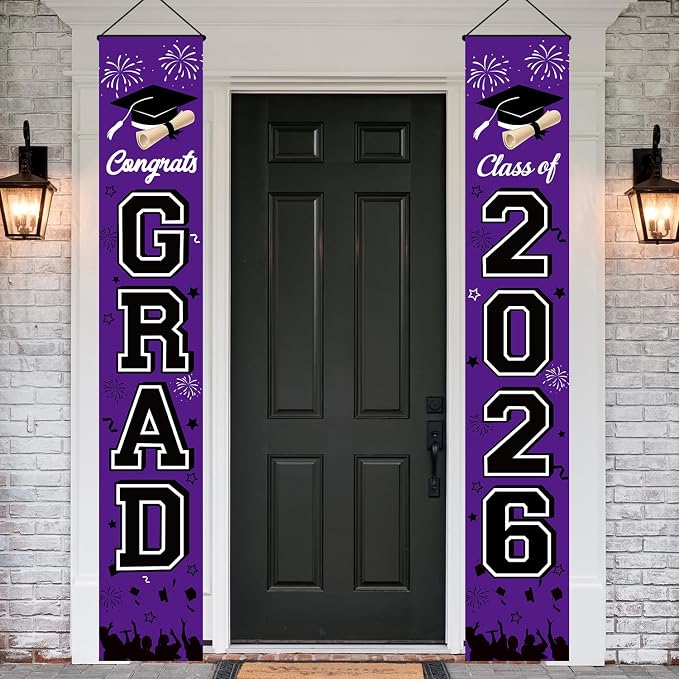 Graduation Decorations 2026 Porch Banner, Congrats Grad Class of 2026 Banner by MAMFEOV