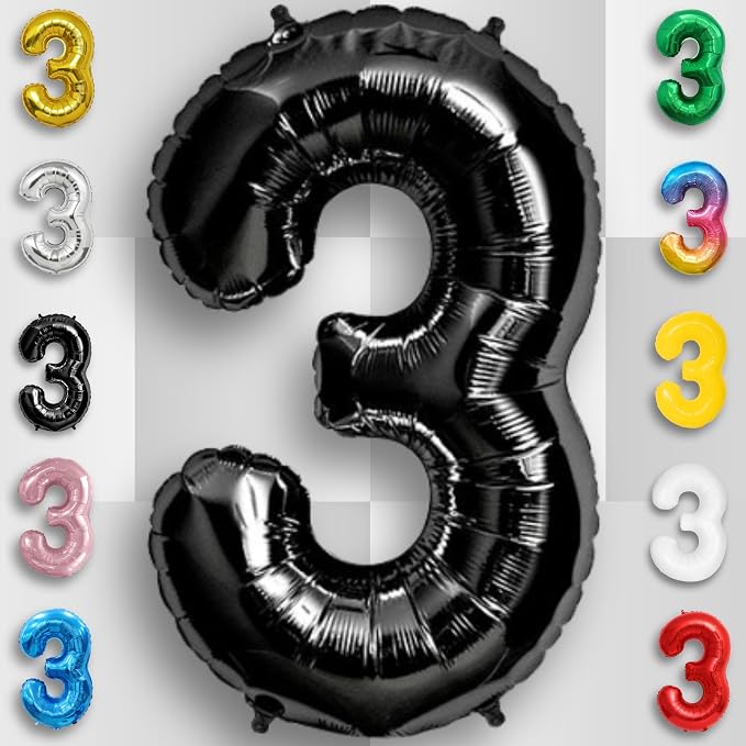 Black Number 0 to 9 Mylar Balloon 40 Inch - Image 6