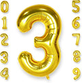 AULE 40 Inch Gold 3 Balloon Number Foil 0-9 Birthday Big Numbers | Birthday by AULE